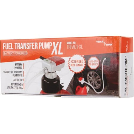 TERA PUMP Terapump - TRFA01-XL - Battery Powered Fuel Transfer Pump w/Extended Hoses and Utility Jug Adapter - Outdoor Depot