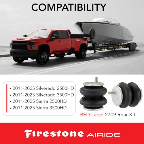 Airide Firestone Airide 2709 Red Label Rear Air Springs Kit fits 2011-2025 Silverado Sierra 2500HD 3500HD | - Outdoor Depot