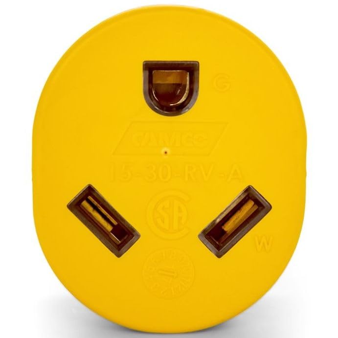 Camco Camco Heavy Duty RV Auto PowerGrip Adapter- Contoured Shape for Easy Grip and Removal, 15M/30F (15M, - Outdoor Depot