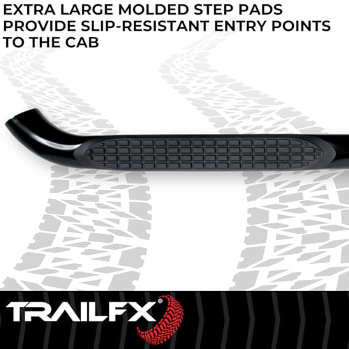 Trailfx TrailFX Nerf Bar Side Steps Fits Ram 1500 Crew Cab 2011-2018 Black Powder Coated 3-Inch Round Bent - Outdoor Depot