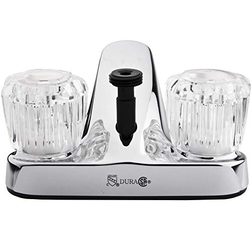 Dura Faucet Dura Faucet DF-PL720A-CP RV Bathroom Faucet with Crystal Acrylic Knobs and Shower Hose Diverter - Outdoor Depot