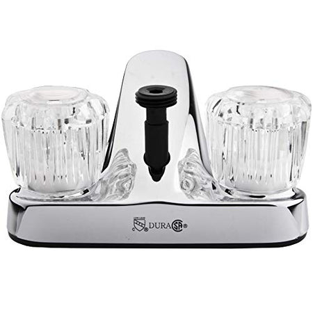 Dura Faucet Dura Faucet DF-PL720A-CP RV Bathroom Faucet with Crystal Acrylic Knobs and Shower Hose Diverter - Outdoor Depot