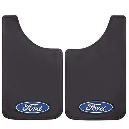 Plasticolor Plasticolor 000539R01 Ford Oval Logo Easy Fit Mud Guard 11"x19" - Set of 2 , Black - Outdoor Depot