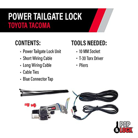 Pop & Lock Pop & Lock – Power Tailgate Lock for Toyota Tacoma, Fits Models 2005 to 2015 (PL8521) - Outdoor Depot
