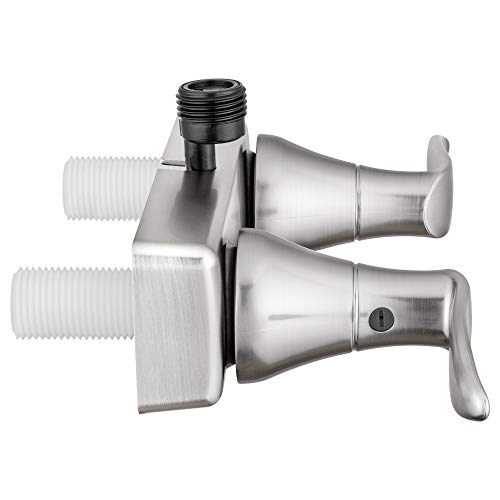 Dura Faucet Dura Faucet DF-SA100LH-SN RV Shower Faucet Valve Diverter with Winged Levers (Satin Nickel) - Outdoor Depot