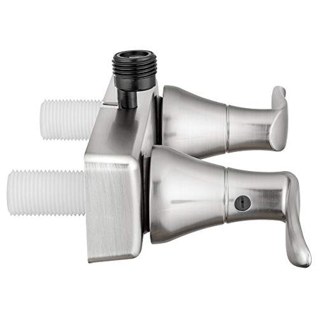 Dura Faucet Dura Faucet DF-SA100LH-SN RV Shower Faucet Valve Diverter with Winged Levers (Satin Nickel) - Outdoor Depot