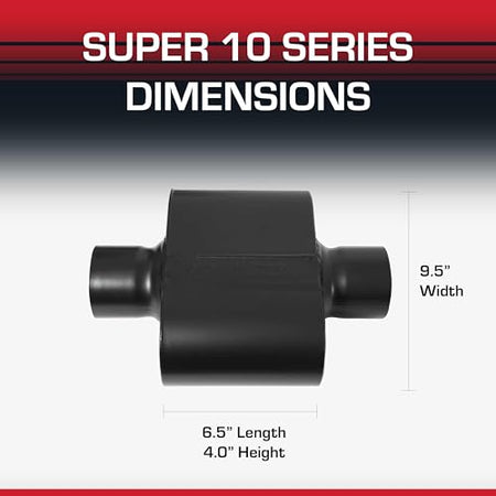 Flowmaster Flowmaster Super 10 Series Chambered Muffler – 3.00” Center In / 3.00” Center Out – Race-Inspired - Outdoor Depot