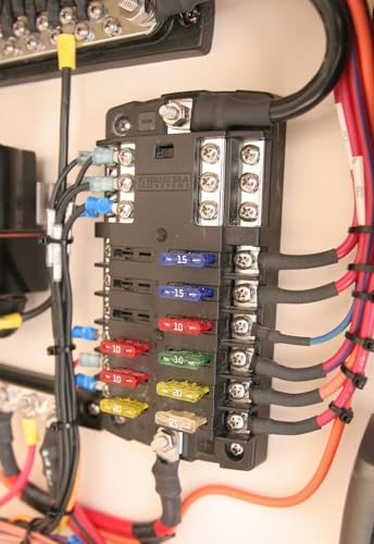 Blue Sea Systems Blue Sea Systems 5026 ST Blade Fuse Block 12 Circuit with Ground and Cover, 100 Amps - Outdoor Depot