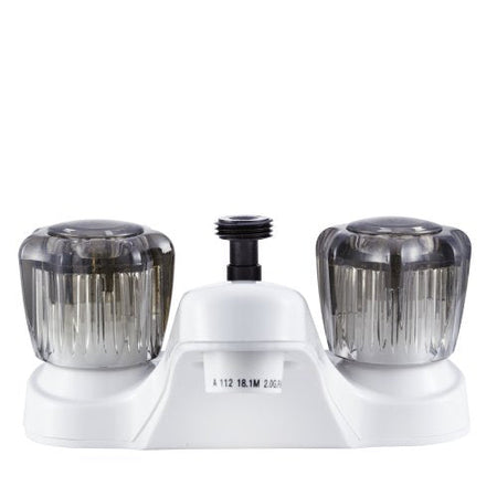 Dura Faucet Dura Faucet DF-PL720S-WT RV Bathroom Faucet with Smoked Acrylic Knobs and Shower Hose Diverter - Outdoor Depot