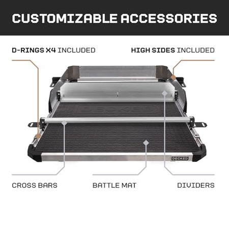 DECKED CargoGlide XL Truck Bed Slide – 2200 lb Capacity, 100% Extension – Heavy-Duty Pickup Cargo Slide for - Outdoor Depot