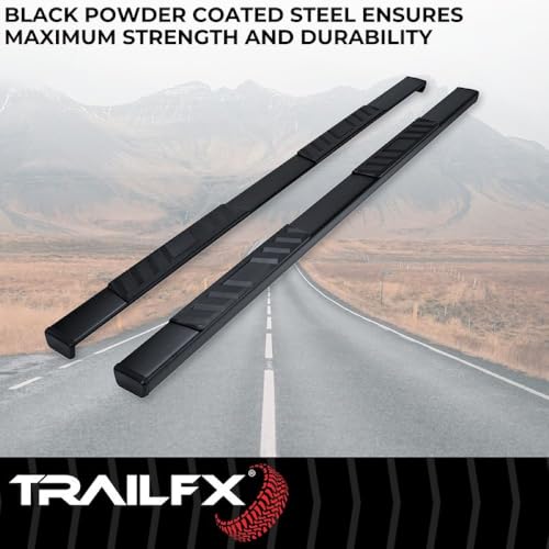 Trailfx Trailfx Side Step Bars Fits 2015–2025 Ford F-150 4 InchTrapezoid Straight Side Steps with Step Pads - Outdoor Depot