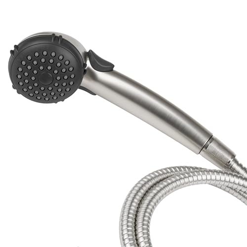 Dura Faucet Dura Faucet DF-SA400-SN RV Hand Held Shower Wand, Water-Saving Trickle Switch (Brushed Satin - Outdoor Depot