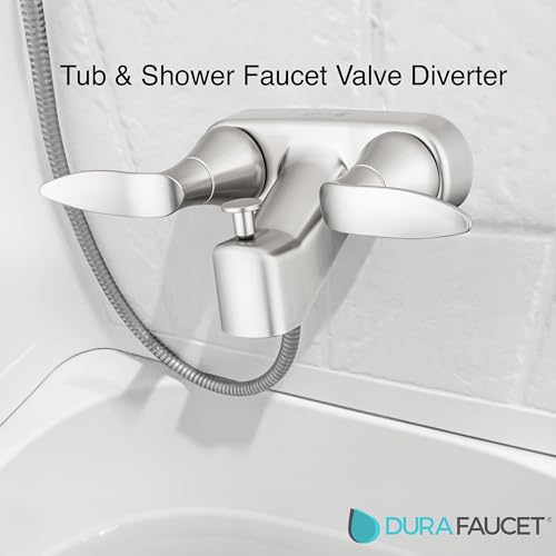 Dura Faucet Dura Faucet DF-SA110LH-SN RV Tub, Shower Faucet Valve Diverter with Winged Levers (Brushed Satin - Outdoor Depot