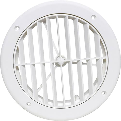 Valterra A/C Vent LOUVERED 5IN Plastic, White, CARDED - Outdoor-Depot.us