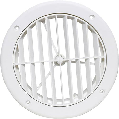 Valterra A/C Vent LOUVERED 5IN Plastic, White, CARDED - Outdoor-Depot.us