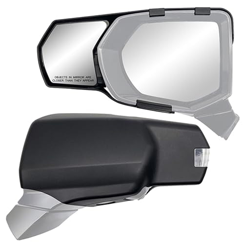 K Source Snap & Zap Custom Towing Mirror Pair for Cadillac Escalade, Chevrolet Suburban/Tahoe, GMC Yukon,Black