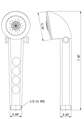 Dura Faucet Dura Faucet DF-SA135-MB Economical Shower Head, Handheld Replacement RV Shower Head Wand, - Outdoor Depot