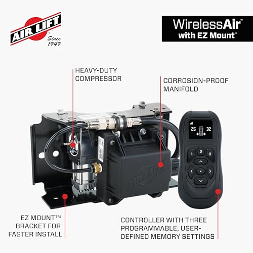 Air Lift Air Lift WirelessAir + EZ Mount, 2nd Generation On-Board Air Compressor with Mobile App - 74000EZ - Outdoor-Depot.us