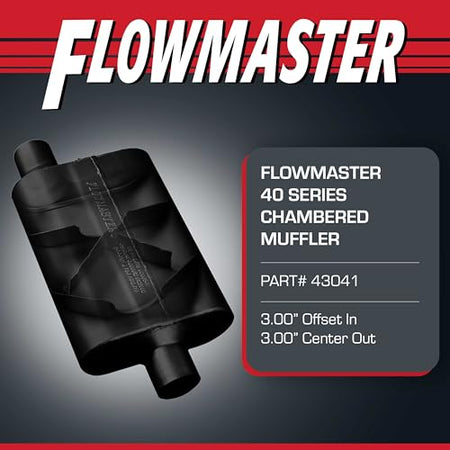 Flowmaster Flowmaster 40 Series Original Chambered Muffler – 3.00" Offset In / 3.00" Center Out – Aggressive - Outdoor Depot