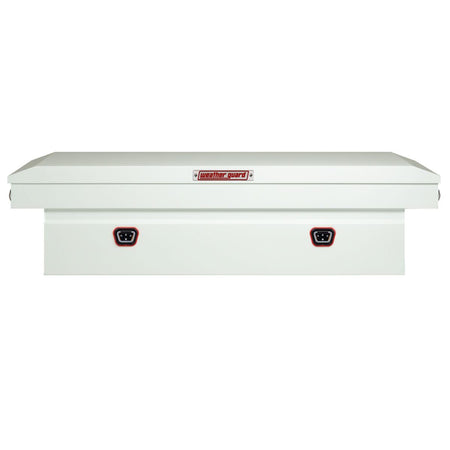 Weather Guard Weather Guard Model 116-3-04 Saddle Box, Steel, Full Extra Wide, White, 14.4 cu ft - Outdoor Depot