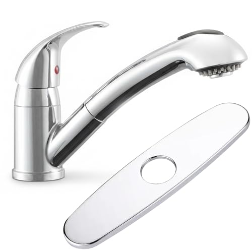 Dura Faucet Dura Faucet DF-NMK852-CP RV Pull-Out Swivel Single Handle Kitchen Sink Faucet - One-Hole (Chrome) - Outdoor Depot