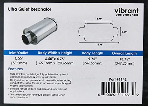 Vibrant Performance Vibrant Performance 1142 3" Ultra Quiet Resonator - Outdoor Depot