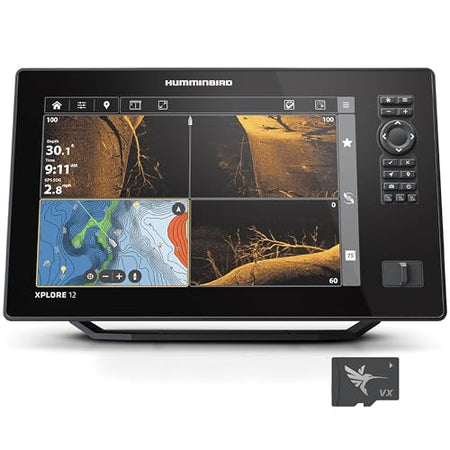 Humminbird Humminbird XPLORE 12 GPS Fish Finder, MEGA Side Imaging+ & HD Touchscreen (Control Head Only) - Outdoor Depot