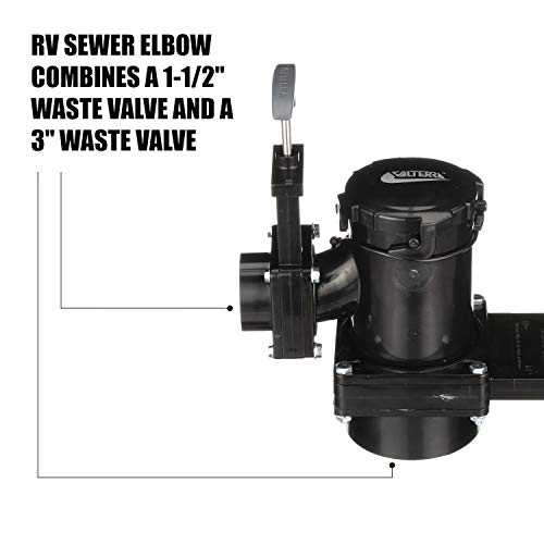 Valterra Valterra San Tee Double Rotating Valve, Mess-Free Waste Valve for RV's, Campers, Trailers, 3" x - Outdoor Depot
