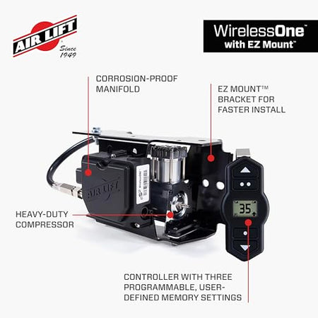Air Lift Air Lift WirelessOne 2nd Generation + EZ Mount On-Board Air Compressor with Mobile App - 25980EZ - Outdoor-Depot.us