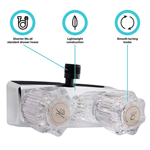 Dura Faucet Dura Faucet DF-SA100A-CP RV/Motorhome/Trailer Shower Faucet Valve Diverter with Crystal Acrylic - Outdoor Depot