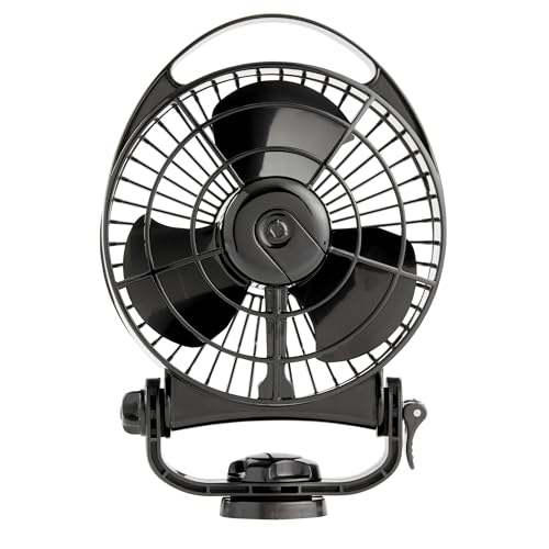 SEEKR BORA II | 12/24?V Auto-Sensing DC 3?Speed Cabin Fan | 6? Compact Marine & RV Air Circulation | Quiet High?Efficiency Blade | Touch Control | Powerful Performance with Low Power Draw | Black