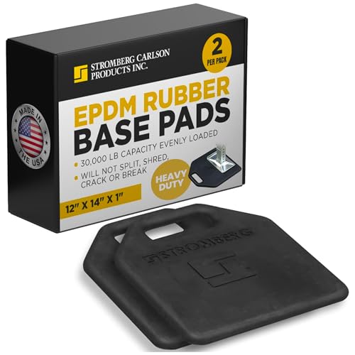 Stromberg Carlson RV Base Pads – JBP-1214.1 Heavy Duty Trailer Base, Leveling Stabilizer Pad for Campers, Landing Gear, EPDM Pads, RVs and Travel Trailers – 12" x 14" x 1", Pack of 2