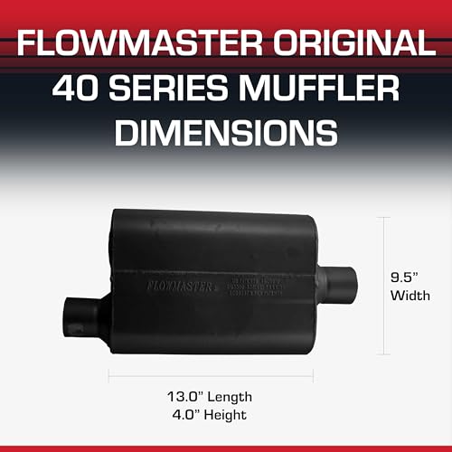 Flowmaster Flowmaster 40 Series Original Chambered Muffler – 2.50” Offset In / 2.50” Center Out – Aggressive - Outdoor Depot