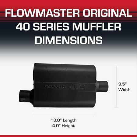 Flowmaster Flowmaster 40 Series Original Chambered Muffler – 2.50” Offset In / 2.50” Center Out – Aggressive - Outdoor Depot