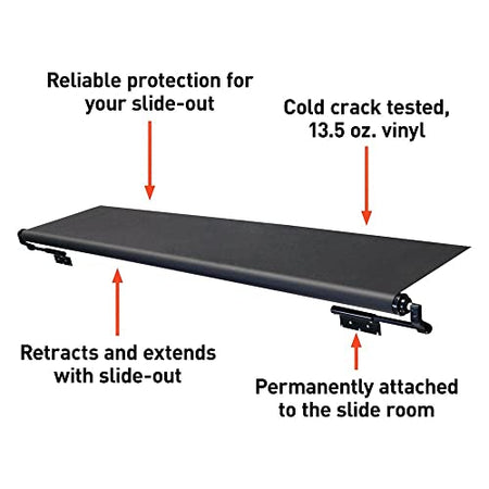 Solera Solera 5000 Series Black Slide Topper RV Slide-Out Awning 6'6" (6'1" Fabric) 13.5 oz Vinyl - Outdoor Depot