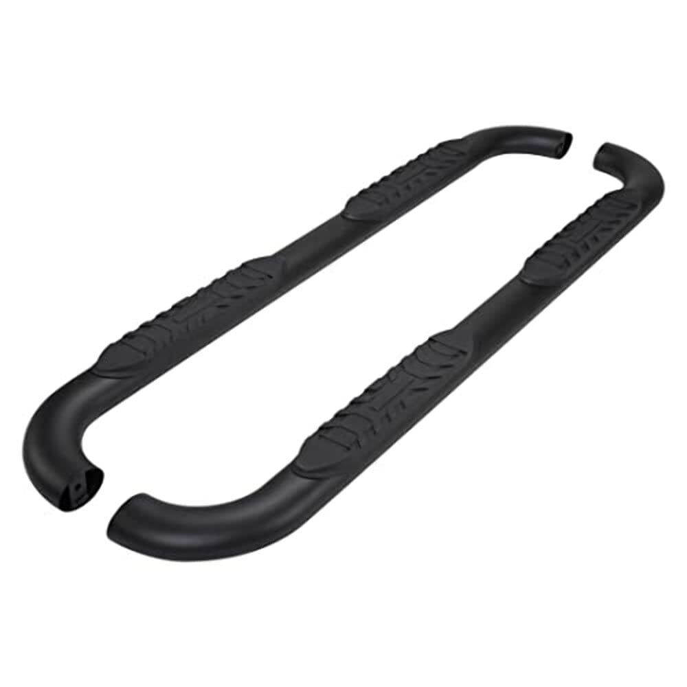 Trailfx TrailFX Truck Side Step Bars 4 Inch Oval Bent Nerf Bar Side Steps with Step Pads Titanium Black - Outdoor Depot