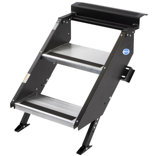 MORryde MORryde STP-201 StepAbove Fold-Up RV Entry Step - 2-Step (9" Step Rise), Fits 24" Door Width - Outdoor Depot