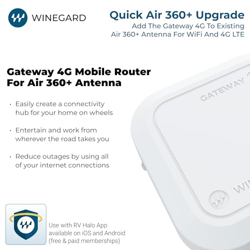 Winegard Winegard Gateway 4G - GW-1000 WiFi and LTE Router - Air 360+ Compatible - RV Mobile Router Upgrade - Outdoor Depot