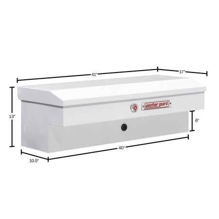 Weather Guard Weather Guard Model 185-3-04 41in Lo-Side Truck Box, Steel, White, 3.0 cu ft capacity - Outdoor Depot