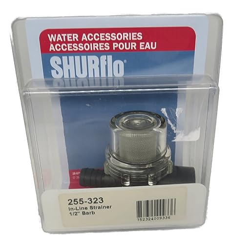SHURFLO PENTAIR SHURFLO 255-323 Twist-On Water Strainer, 1/2" Barb Inlet, 1/2" NPSM Outlet - Outdoor Depot