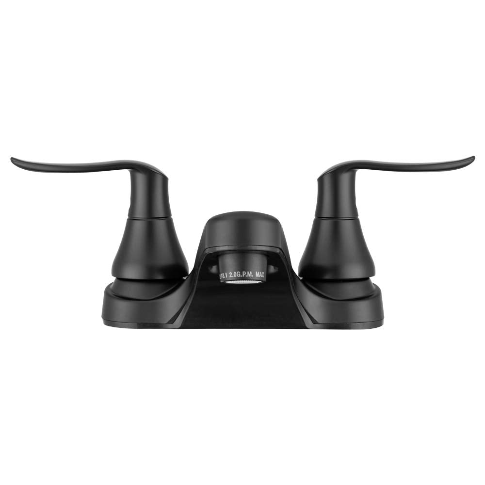 Dura Faucet Dura Faucet DF-PL700LH-MB RV Bathroom Faucet with Winged Levers (Matte Black) - Outdoor Depot