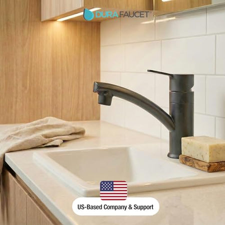 Dura Faucet Dura Faucet (DF-PL200M-MB) RV Streamline Single Lever Lavatory Faucet – Matte Black, 1-Hole - Outdoor Depot