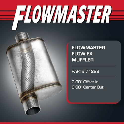 Flowmaster Flowmaster Flow FX Chambered Muffler – 3.00” Offset In / 3.00” Center Out – Moderate Sound – - Outdoor Depot