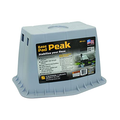 Stromberg Carlson JBP-813.1 Base Pad Peak - Trailer Jack Block – RV Pads – Travel Trailer Accessories – Tongue Jack Base – Leveling Block – Camper Accessories for RV Platform (1 Pack, Gray)