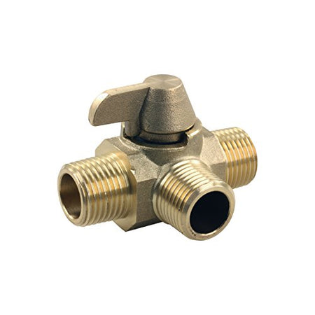 JR Products JR Products 62255 3-Way Brass Diverter Valve - 1/2" MPT x 1/2" MPT x 1/2" MPT - Outdoor Depot