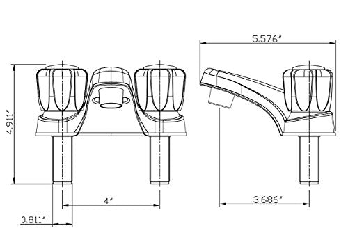 Dura Faucet Dura Faucet DF-PL700S-WT RV Bathroom Faucet with Smoked Acrylic Knobs (White) - Outdoor Depot
