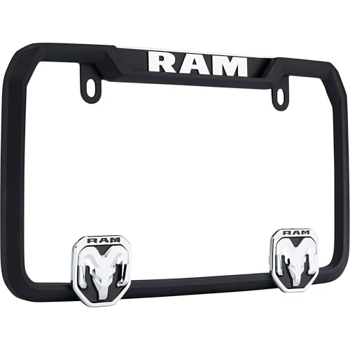 Cruiser Accessories Cruiser Accessories RAM License Plate Frame – Matte Black, Officially Licensed Metal - Outdoor Depot