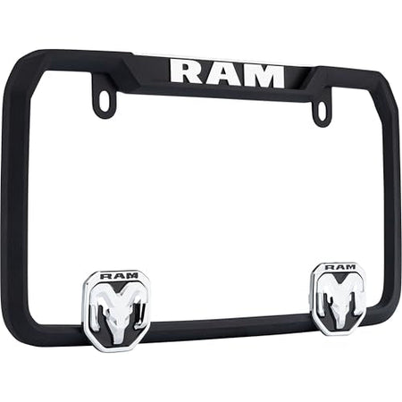 Cruiser Accessories Cruiser Accessories RAM License Plate Frame – Matte Black, Officially Licensed Metal - Outdoor Depot