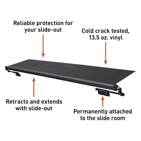 Solera Solera 5000 Series Black Slide Topper RV Slide-Out Awning 7' (6'7" Fabric) 13.5 oz Vinyl Leak-Proof, - Outdoor Depot