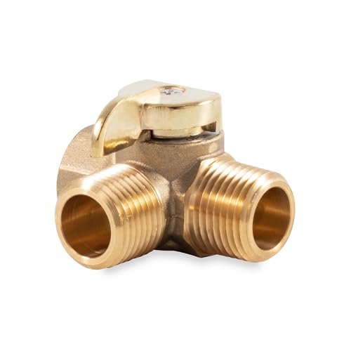 Camco 3-Way Valve Replacement for RV Winterization Water Heater by-Pass Kit - Heavy Duty Brass Construction - Provides Easy Non-Restricted Flow & Installs Easy (37463)